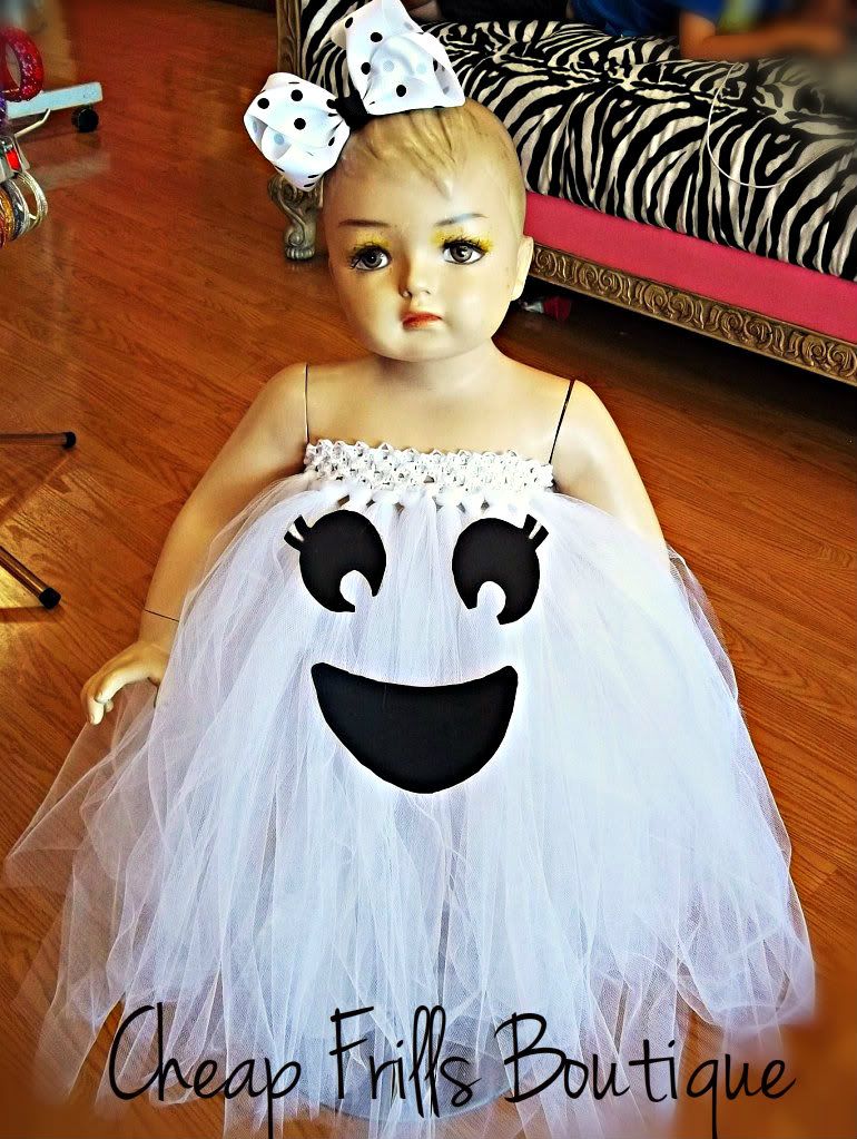 baby infant toddler girl ghost tutu halloween costume dress hair bow 1 2t 3t 4t