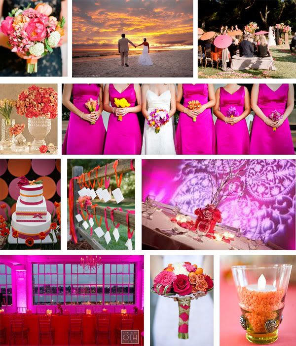 Row 4 Reception Bouquet Candle I LOVE the pink and orange parasols