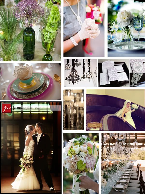 This inspiration board showcases a Vintage Garden wedding complete with 