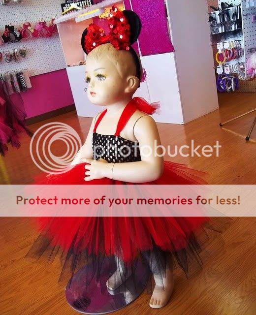 Halloween Minnie Mouse Tutu Dress Ears Headband Costume Girls Toddler 1 2 3 Red